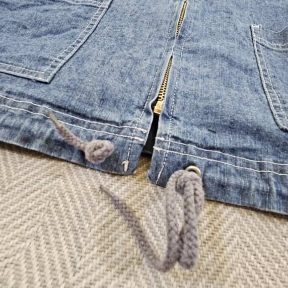 Duck Head Full Zip Hoodie Chore Jacket Women's Size Large Blue Chambray EUC - Picture 3 of 13